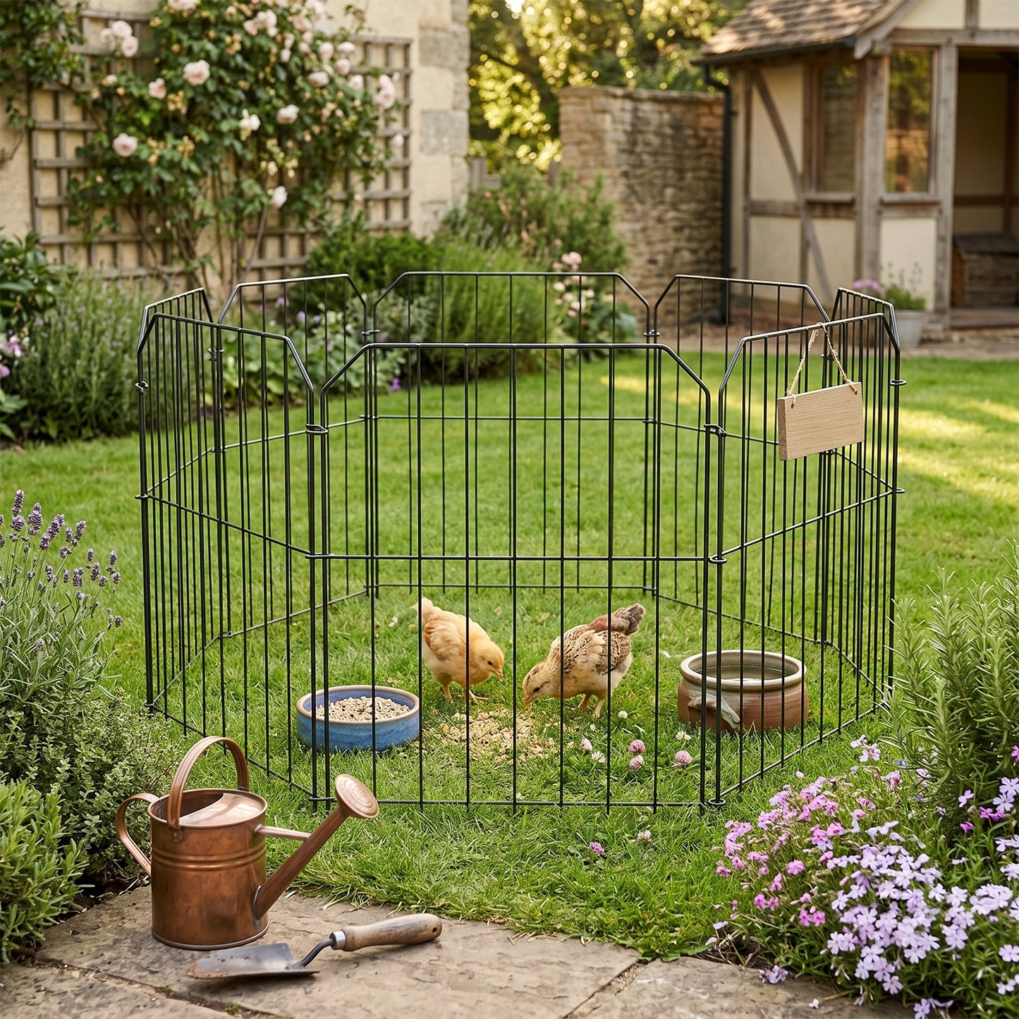 10-Pack Decorative Metal Garden Fence Panels