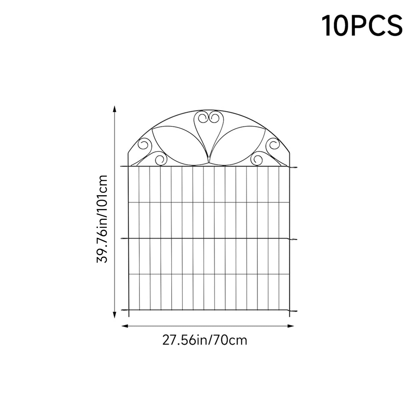 10-Panel Decorative Garden Fence Set