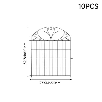 10-Panel Decorative Garden Fence Set