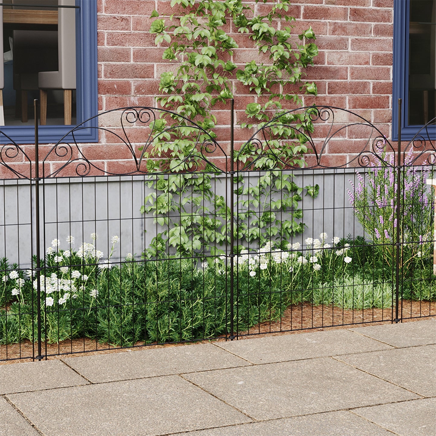 10-Panel Decorative Garden Fence Set