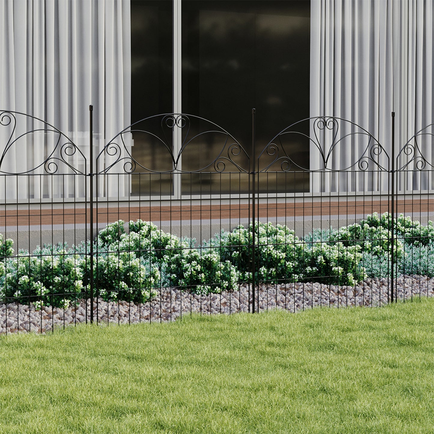 10-Panel Decorative Garden Fence Set