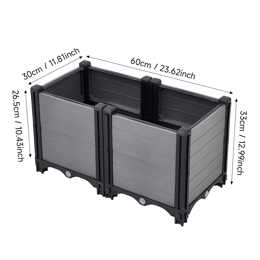 Plastic Raised Garden Bed Planter Box for Vegetables & Flowers