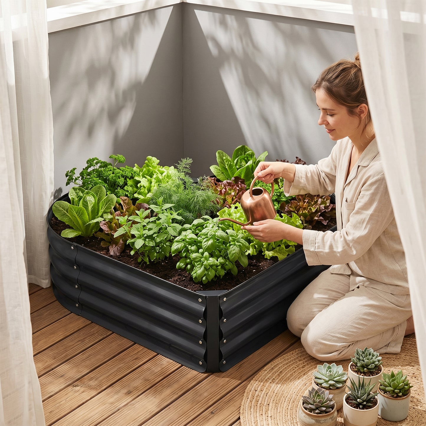 Galvanised Steel Raised Garden Bed