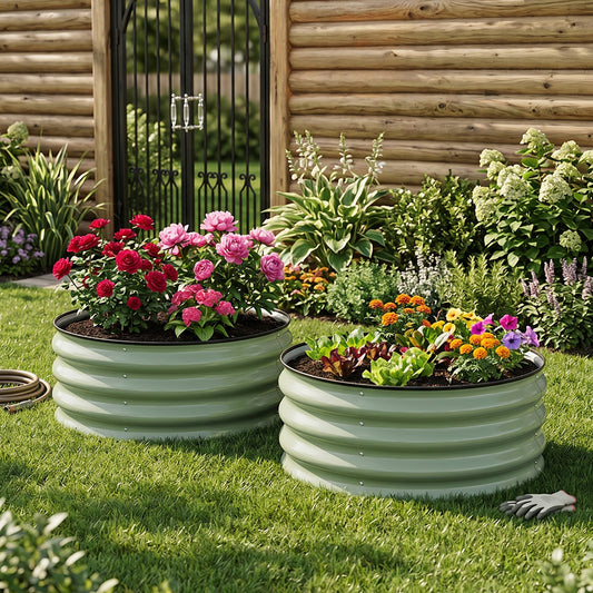 Round Metal Raised Garden Bed