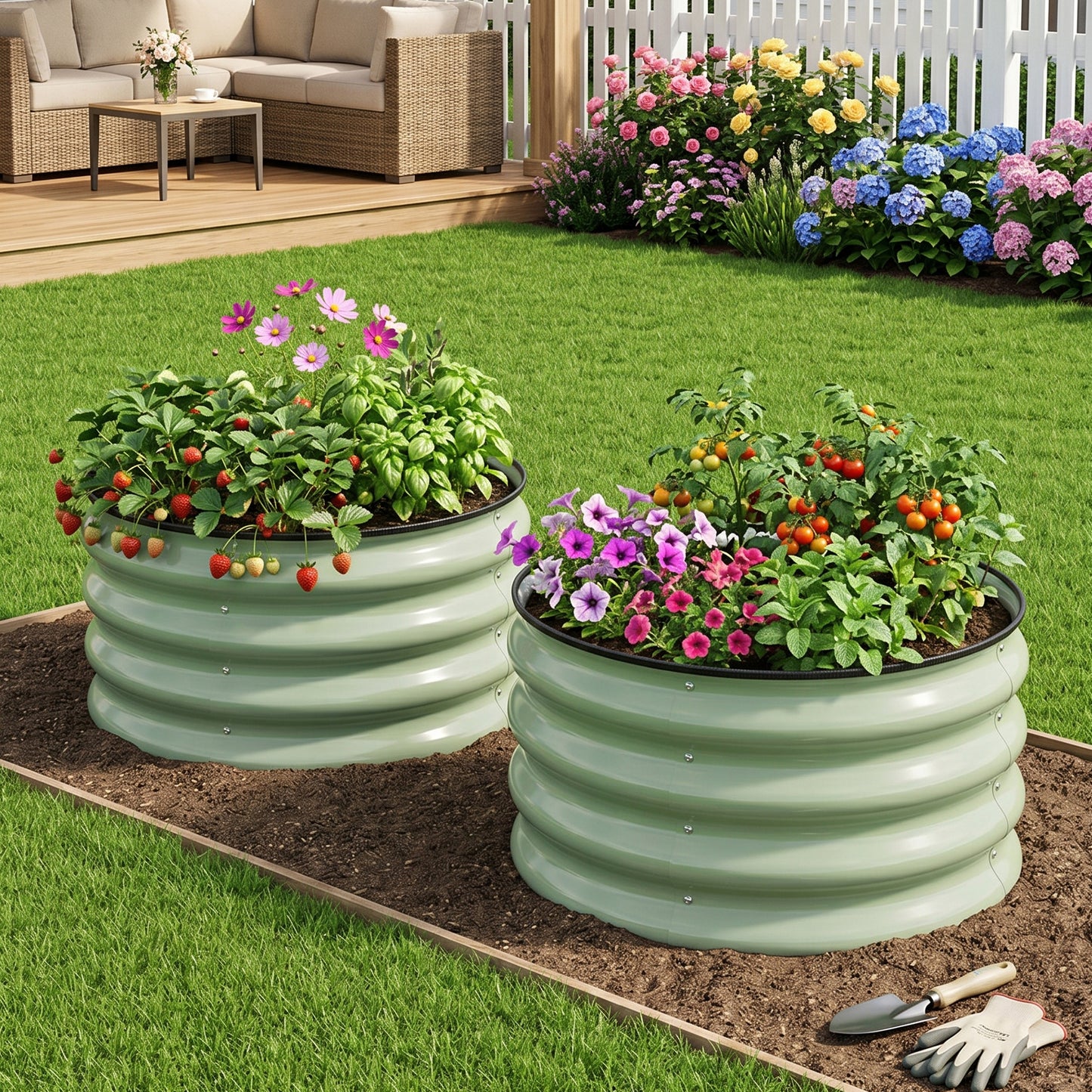 Round Metal Raised Garden Bed