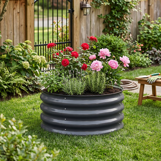 Round Metal Raised Garden Bed