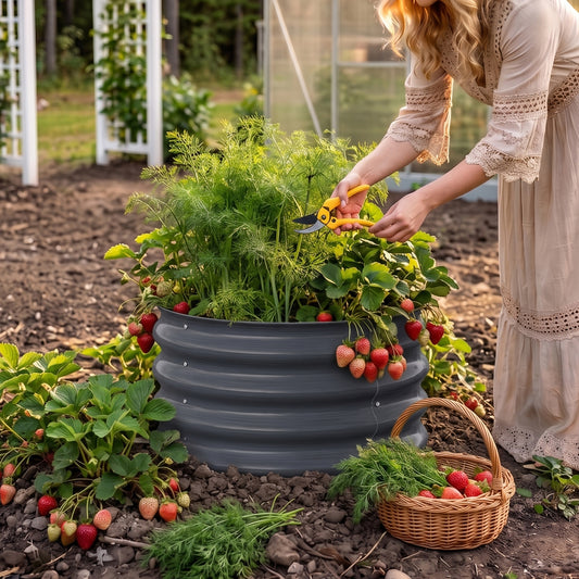Round Metal Raised Garden Bed