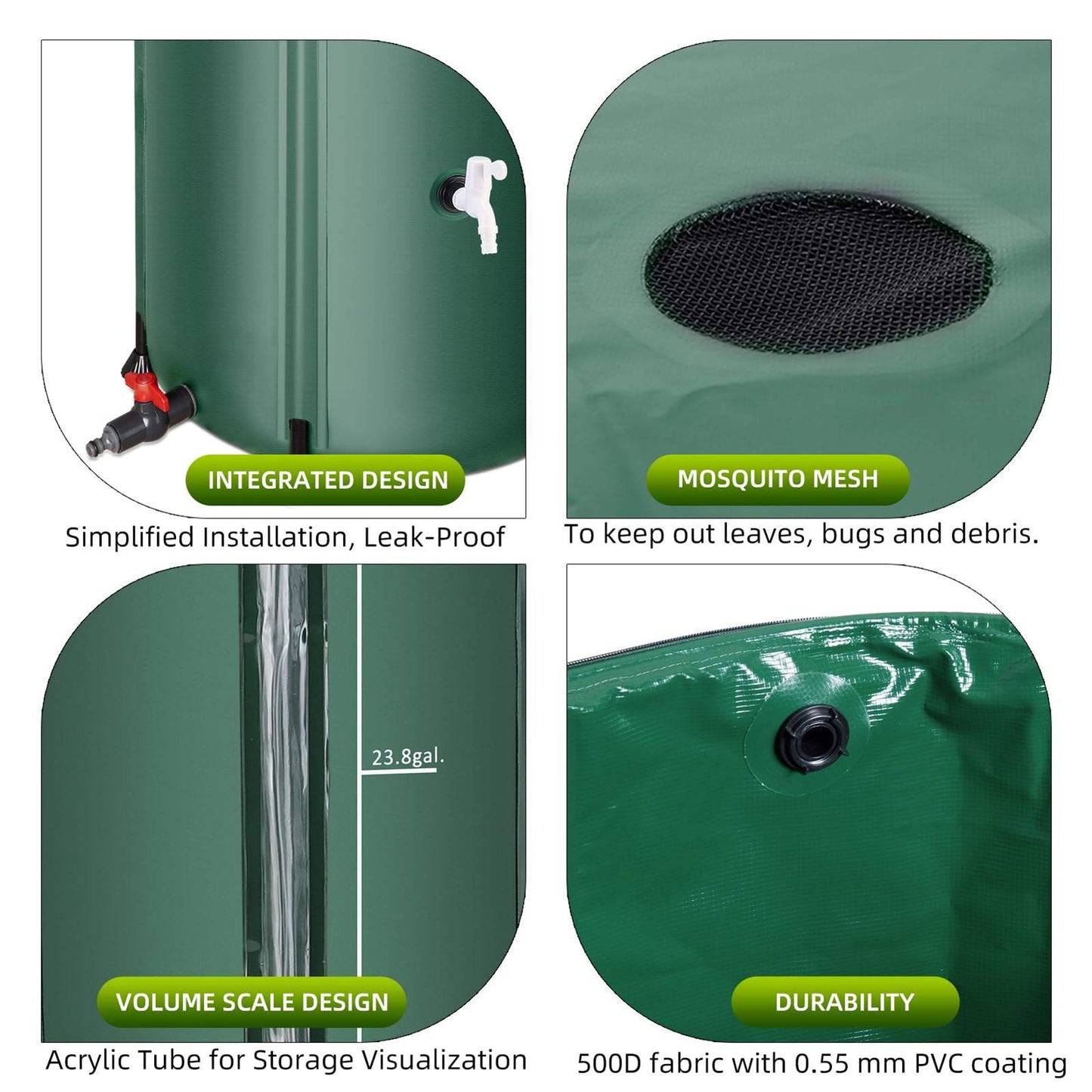 Collapsible Rain Barrel with Filter