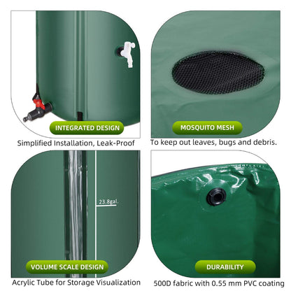 Collapsible Rain Barrel with Filter
