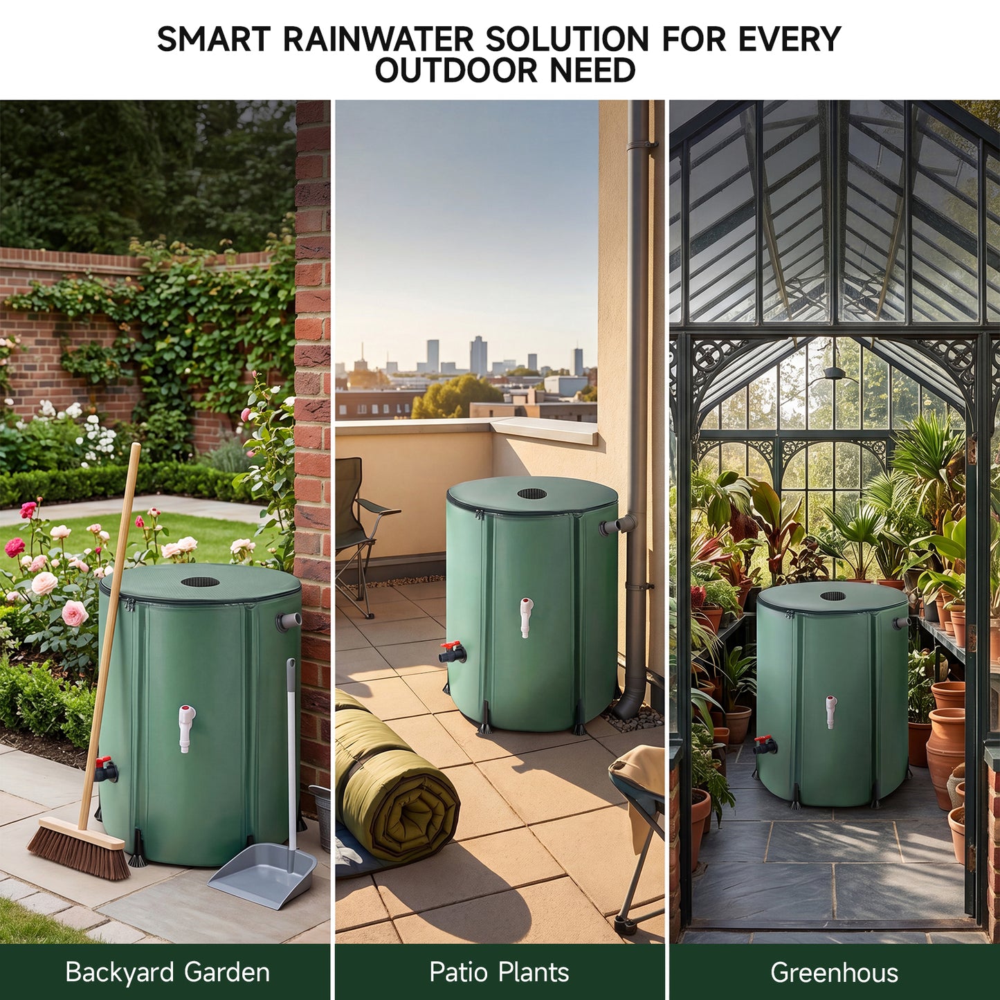 Collapsible Rain Barrel with Filter