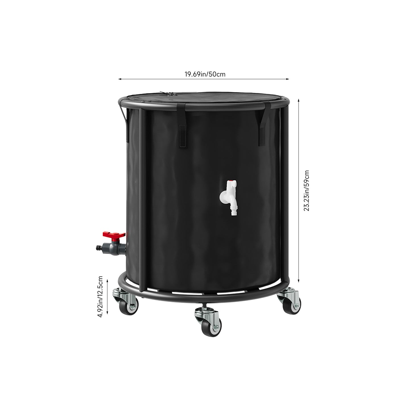 Portable Rain Barrel with Castors