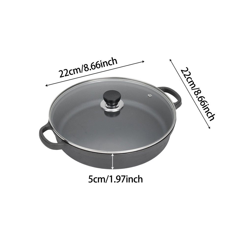 Pre-Seasoned Round Cast Iron Pot Pan Braiser with Lid