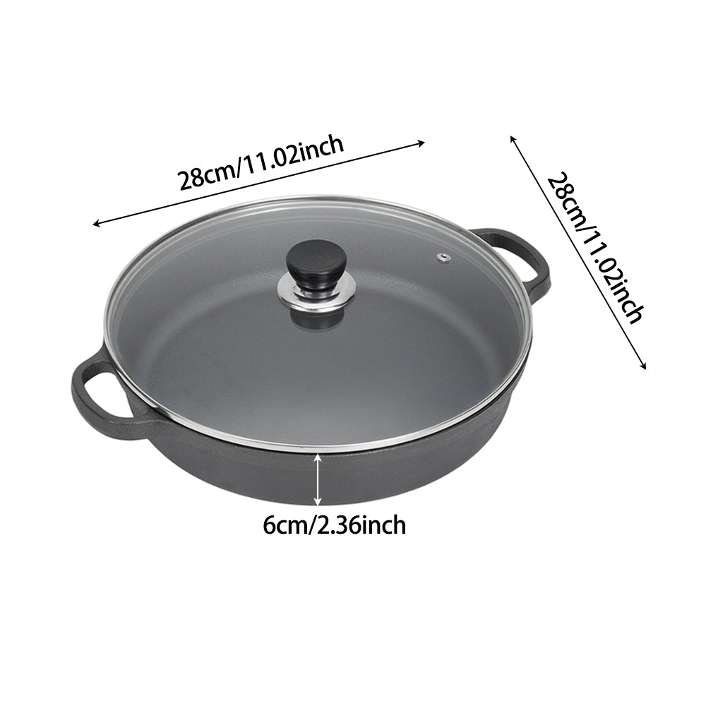 Pre-Seasoned Round Cast Iron Pot Pan Braiser with Lid