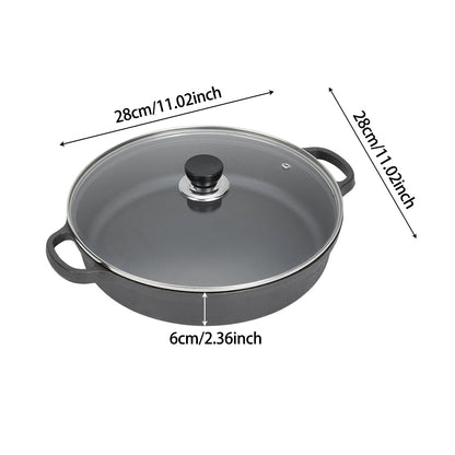 Pre-Seasoned Round Cast Iron Pot Pan Braiser with Lid