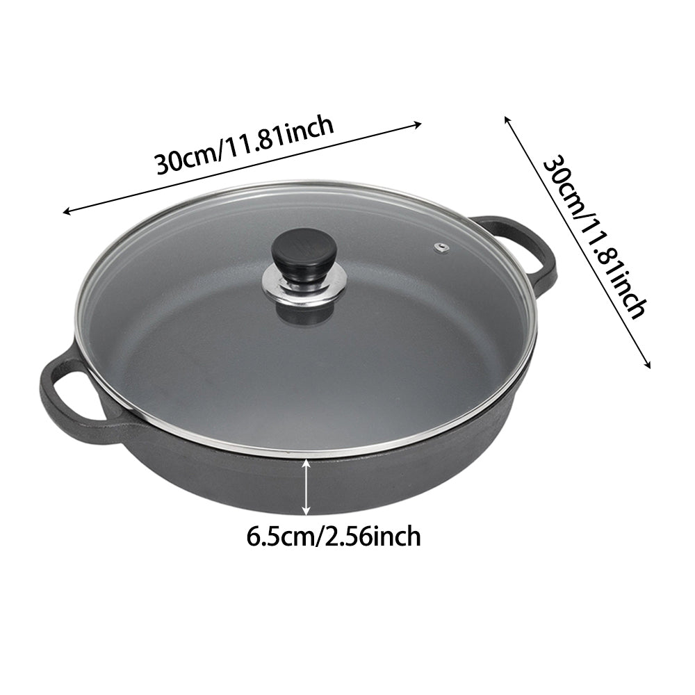 Pre-Seasoned Round Cast Iron Pot Pan Braiser with Lid