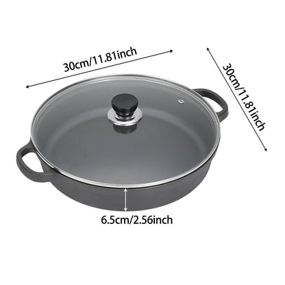 Pre-Seasoned Round Cast Iron Pot Pan Braiser with Lid