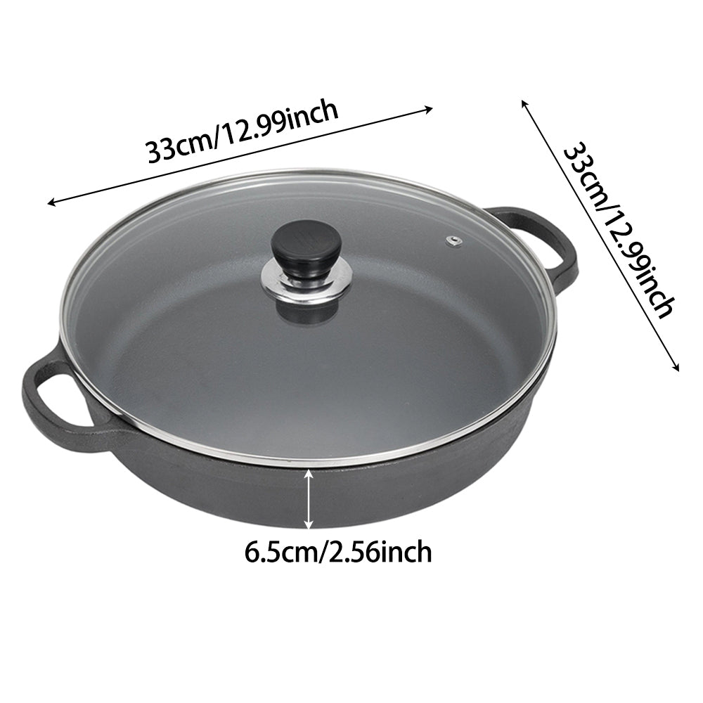 Pre-Seasoned Round Cast Iron Pot Pan Braiser with Lid