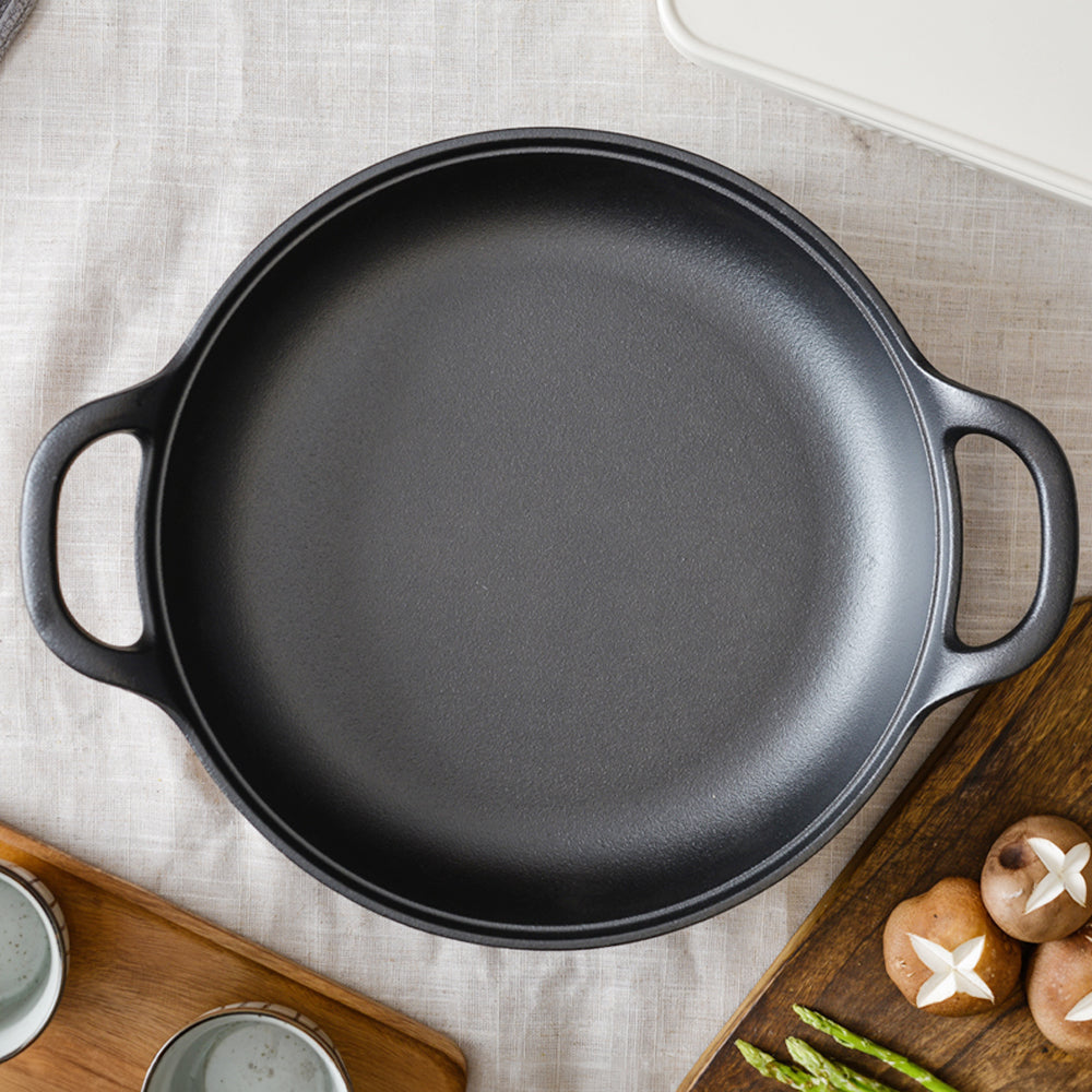 Pre-Seasoned Round Cast Iron Pot Pan Braiser with Lid