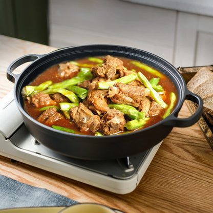 Pre-Seasoned Round Cast Iron Pot Pan Braiser with Lid