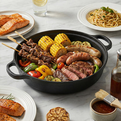 Pre-Seasoned Round Cast Iron Pot Pan Braiser with Lid