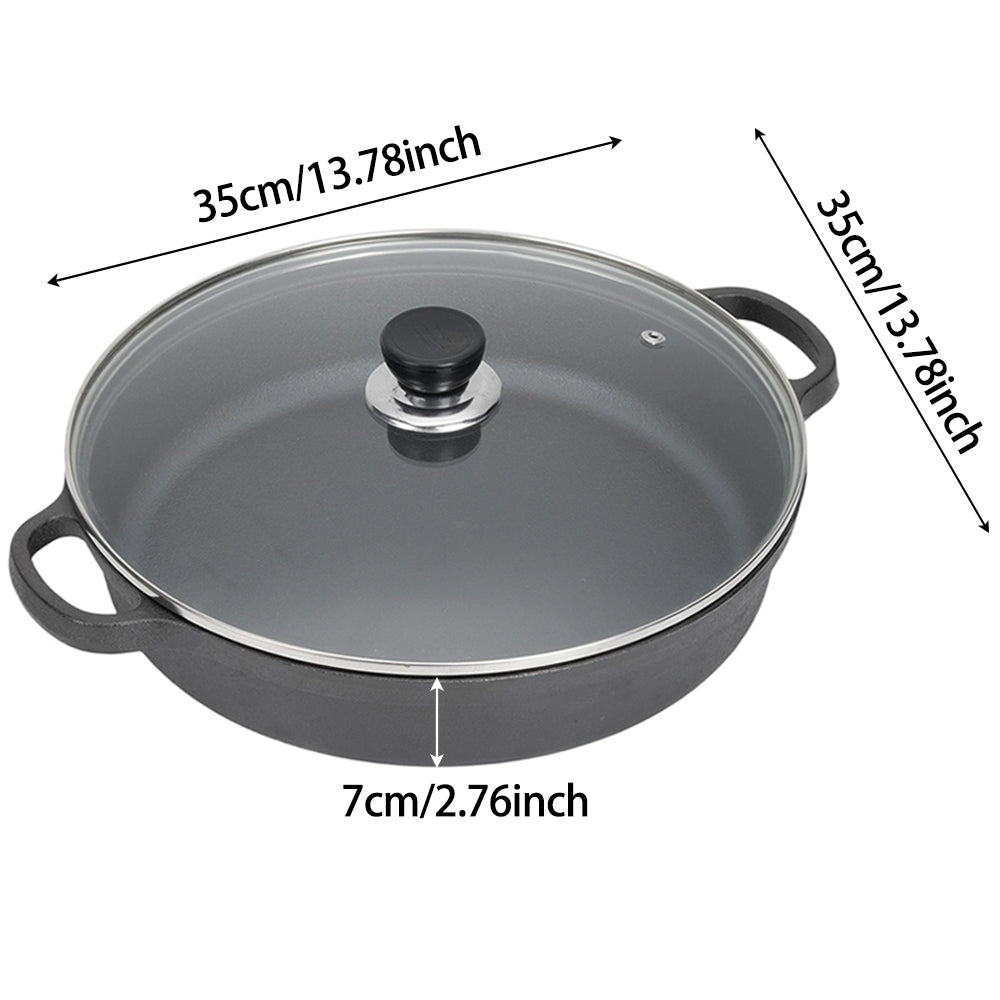 Pre-Seasoned Round Cast Iron Pot Pan Braiser with Lid