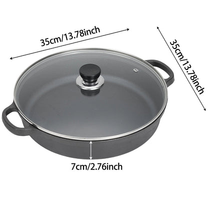 Pre-Seasoned Round Cast Iron Pot Pan Braiser with Lid