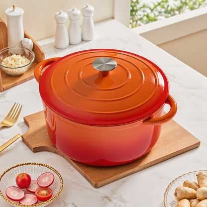 6L Enameled Cast Iron Dutch Oven Pot with Lid