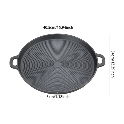 Pre-Seasoned Round Dual-Handle Cast Iron Grill Pan