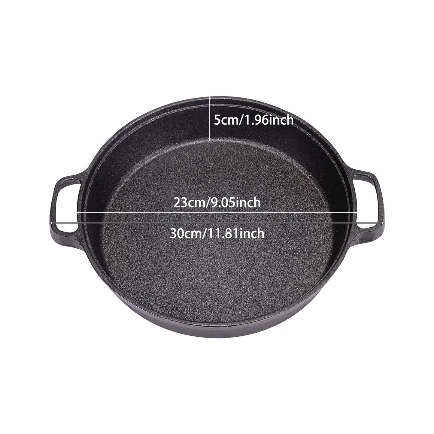 Deep Pre-Seasoned Cast Iron Skillet with Dual Handles