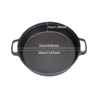 Deep Pre-Seasoned Cast Iron Skillet with Dual Handles