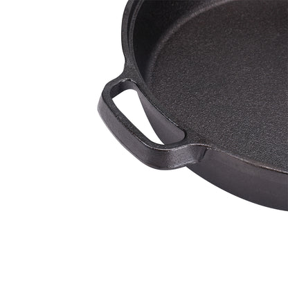 Deep Pre-Seasoned Cast Iron Skillet with Dual Handles