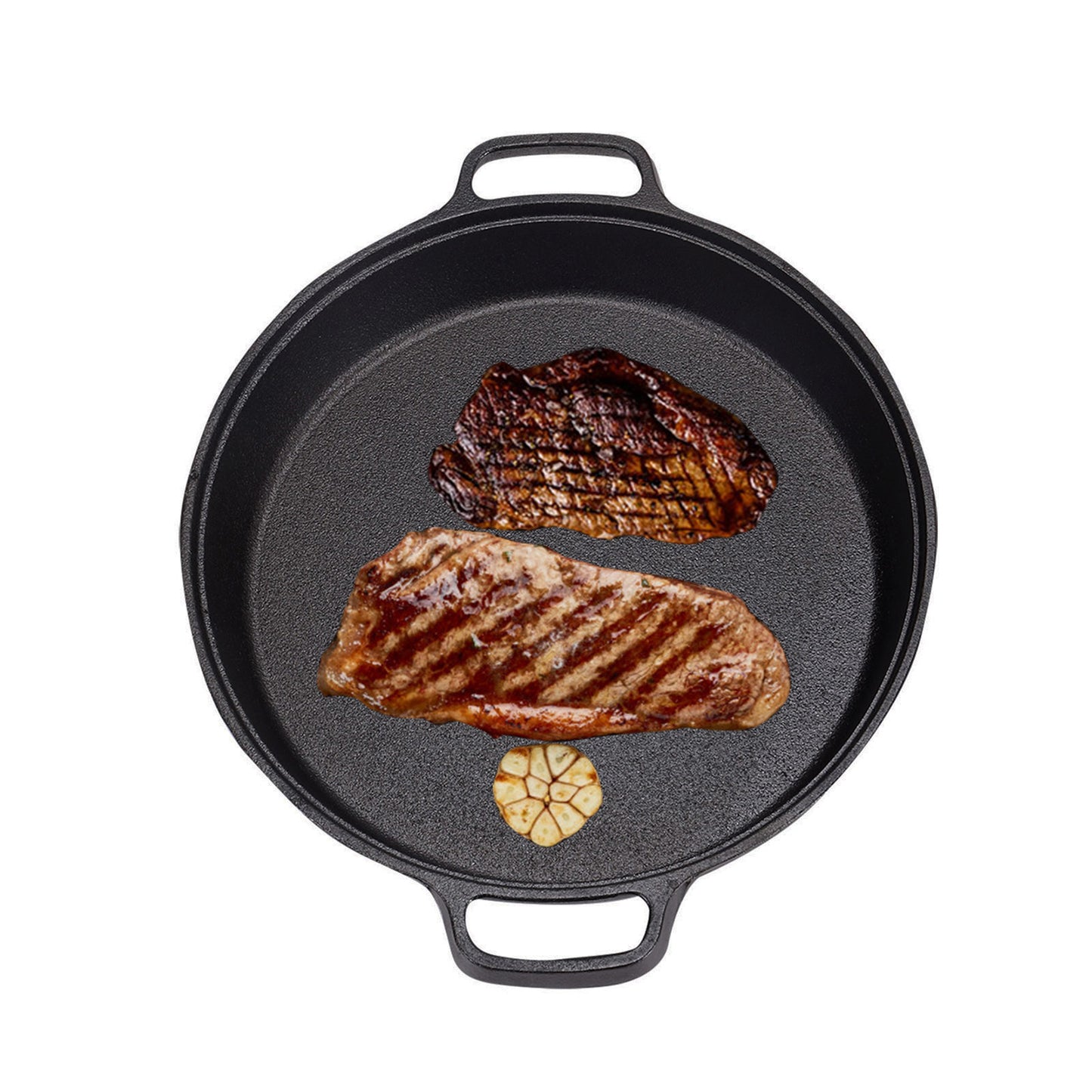 Deep Pre-Seasoned Cast Iron Skillet with Dual Handles