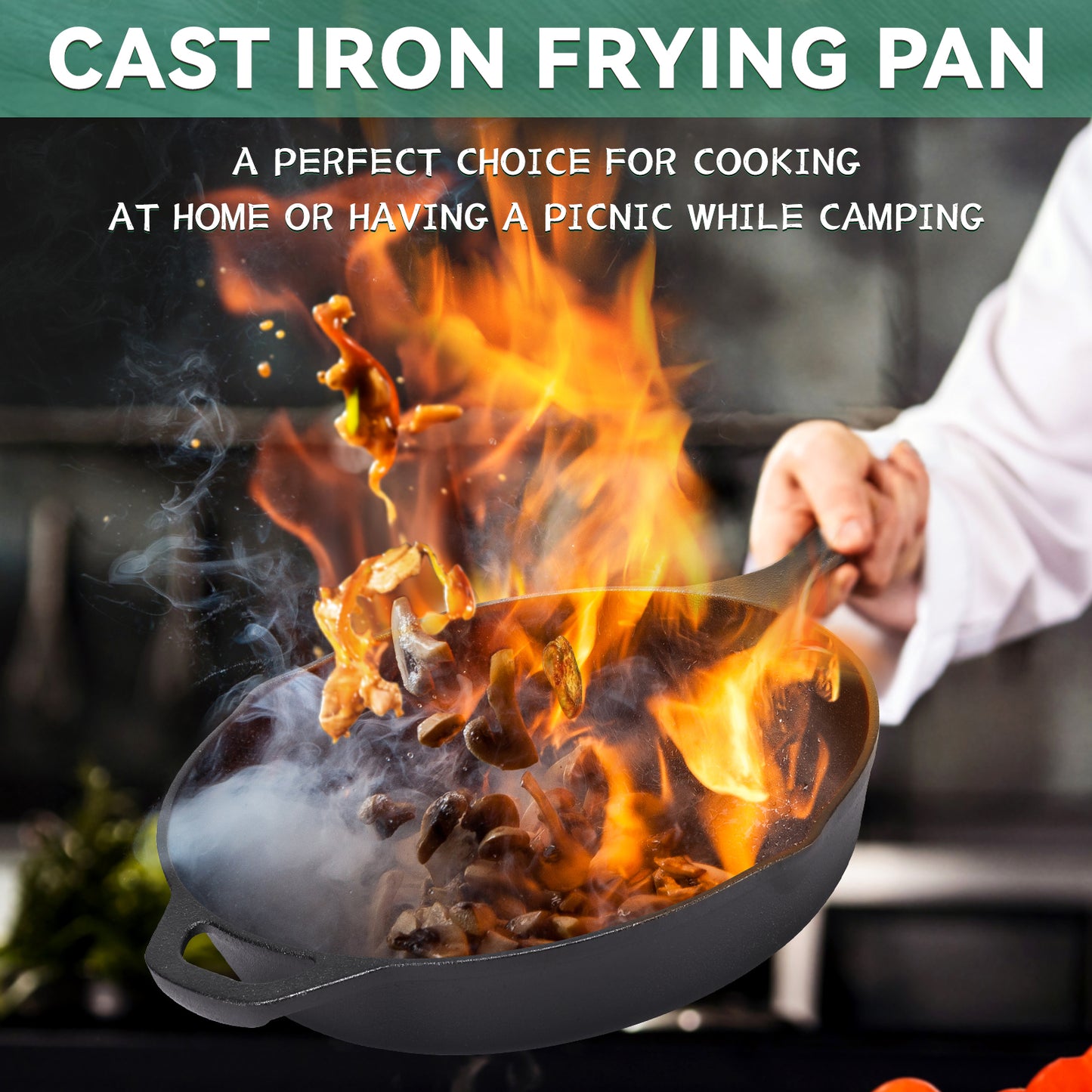 Cast Iron Frying Pan with Handles