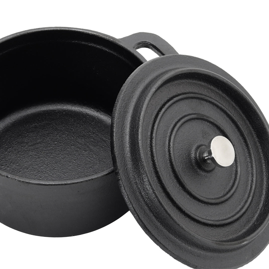 1L Pre-Seasoned Cast Iron Dutch Oven with Lid