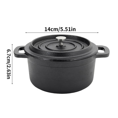 1L Pre-Seasoned Cast Iron Dutch Oven with Lid