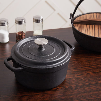 1L Pre-Seasoned Cast Iron Dutch Oven with Lid