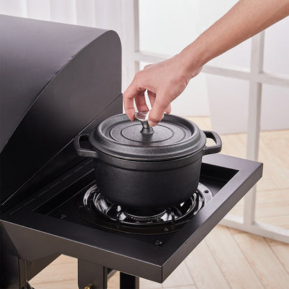 1L Pre-Seasoned Cast Iron Dutch Oven with Lid