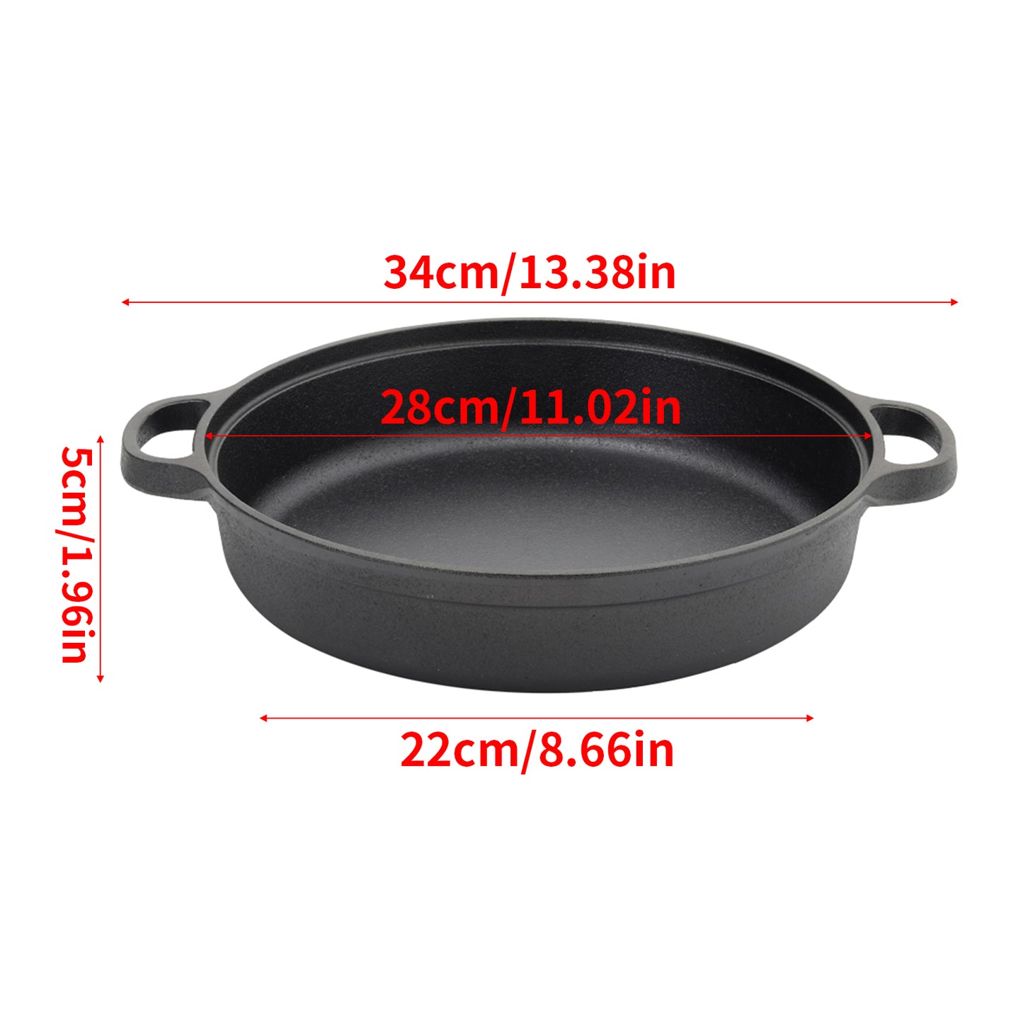 Pre-Seasoned Cast Iron Skillet with Dual Handles