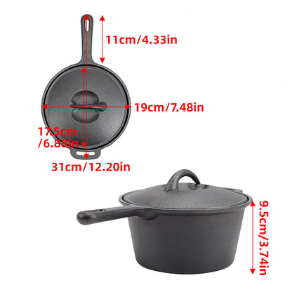 2.5L Pre-Seasoned Cast Iron Saucepan with Lid