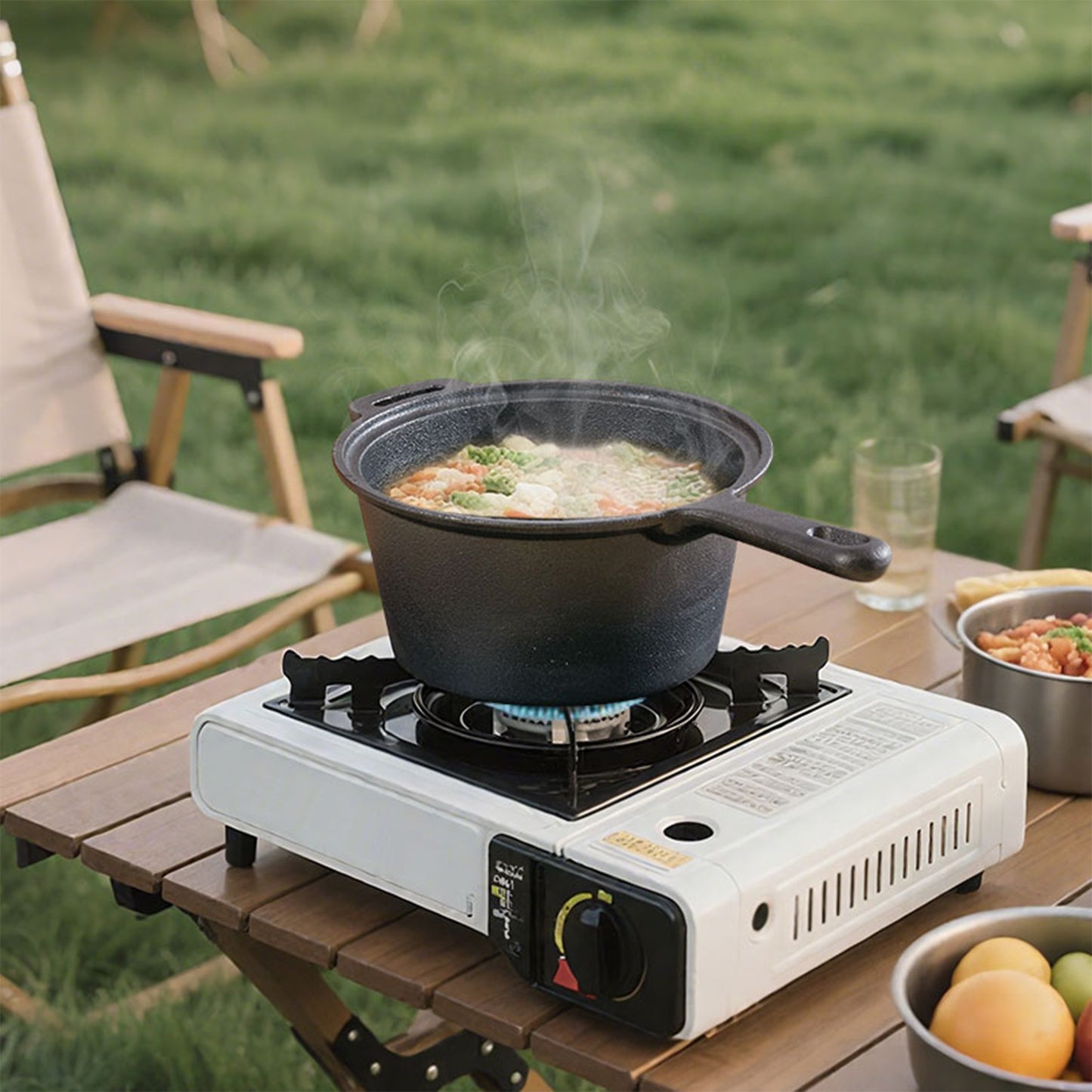2.5L Pre-Seasoned Cast Iron Saucepan with Lid