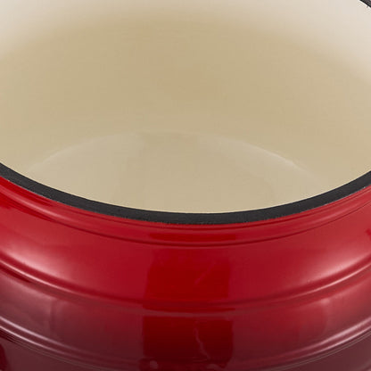 Enameled Cast Iron Cauldron with Lid and Three Legs