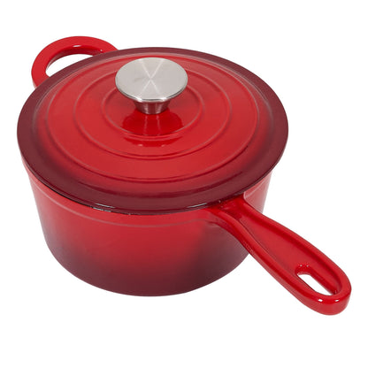 2.5L Enameled Cast Iron Saucepan with Lid