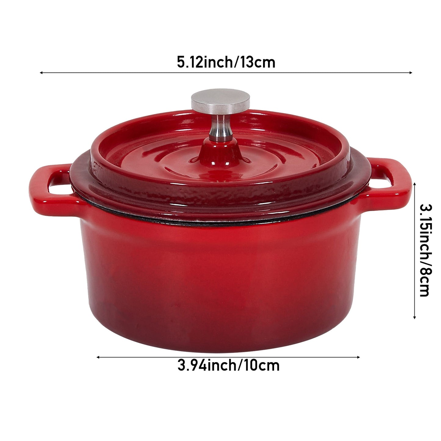 Enamelled Cast Iron Dutch Oven Pot with Lid