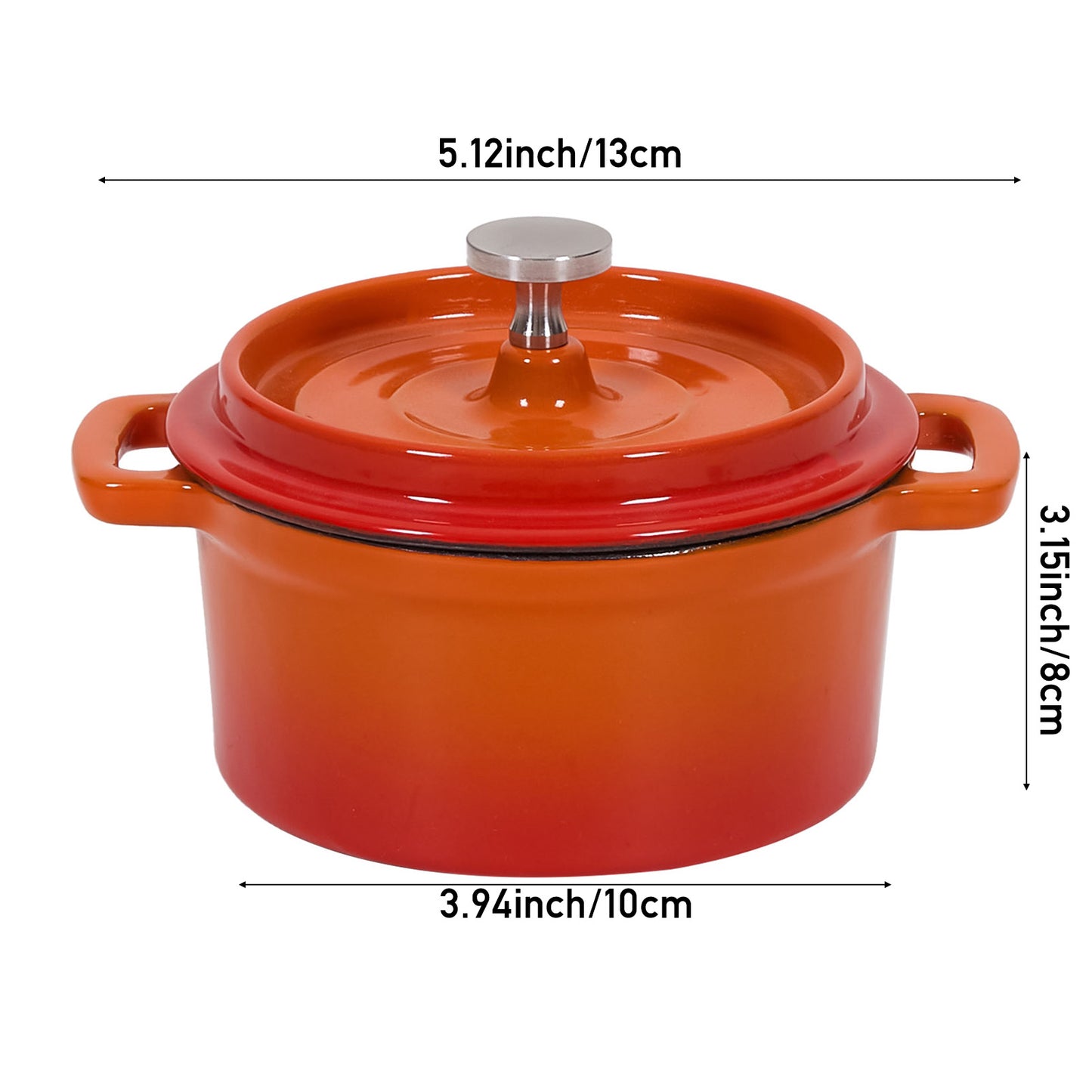 Enamelled Cast Iron Dutch Oven Pot with Lid