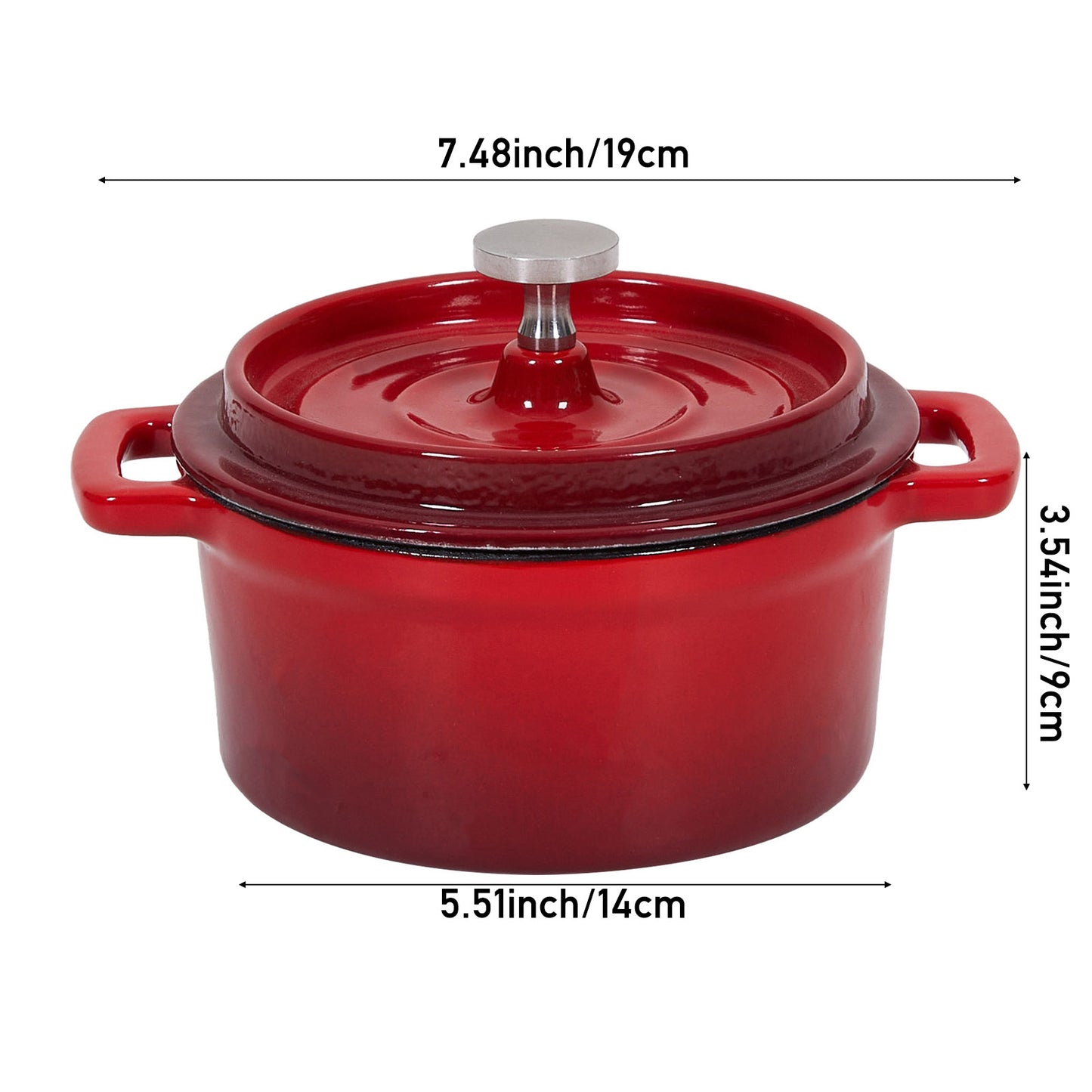 Enamelled Cast Iron Dutch Oven Pot with Lid