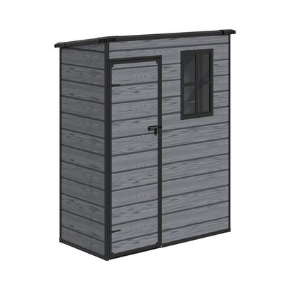 5X3FT Plastic Garden Storage Shed with Lockable Door