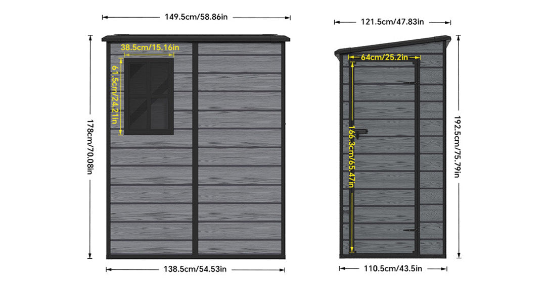 5 x 4FT Outdoor Plastic Storage Shed