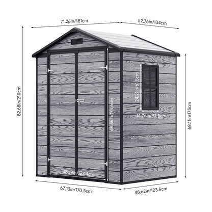 6 x 4.4FT Outdoor Plastic Storage Shed