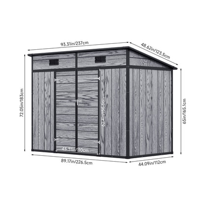 8x4FT Outdoor Plastic Garden Storage Shed