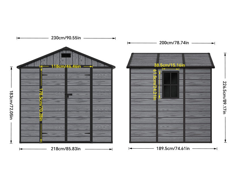8 x 6FT Outdoor Plastic Storage Shed